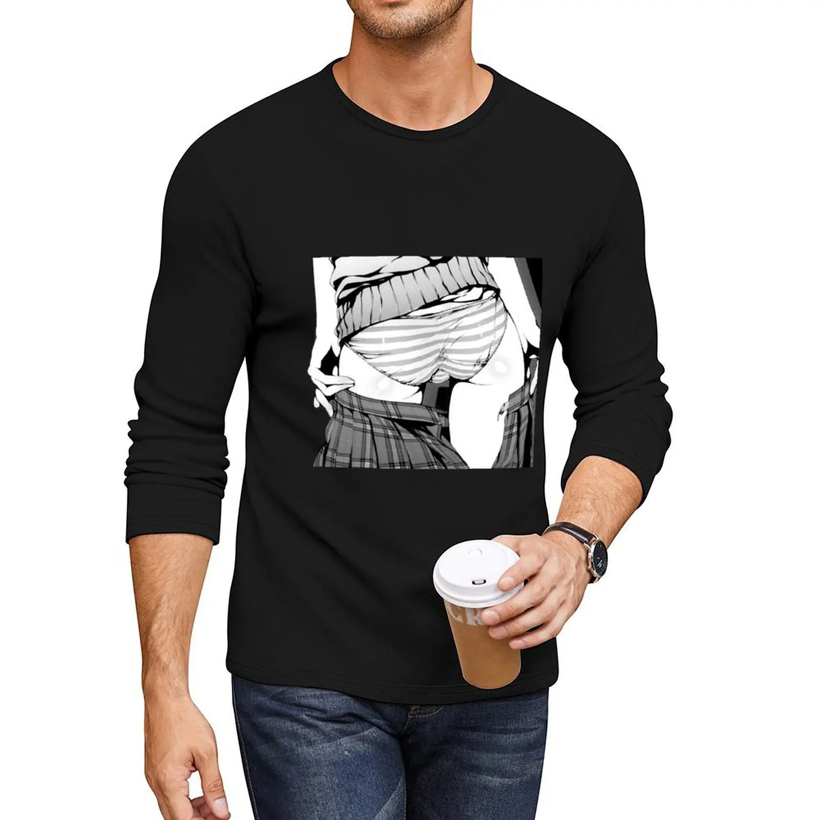 

Anime Girl Skirt Booty Shemale Long T-Shirt tees black t shirts boys white t shirts tops mens clothes