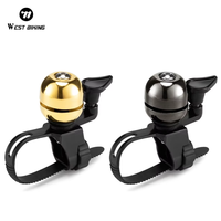 WEST BIKING Mini Bicycle Bell Copper MTB Bike Safety Warning Alarm Clear Loud Sound Retro Handlebar Ring Horn Cycling Accessory