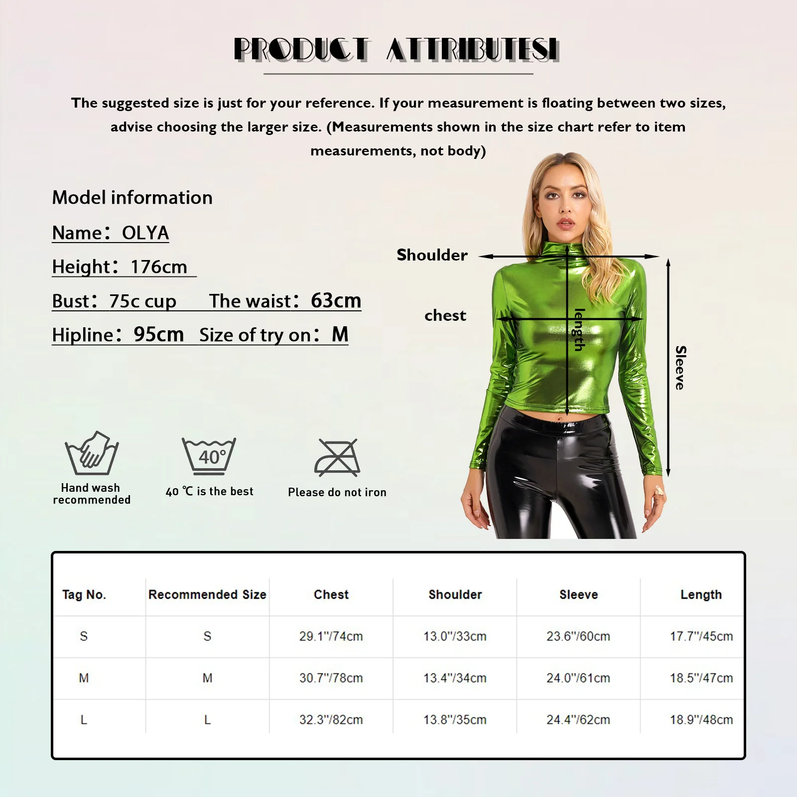 Women's Metallic Shirts Slim Fit Stand Up Collar Long Sleeve Wetlook Shirts Hip Hop Dance Party Crop Tops Music Festival Costume