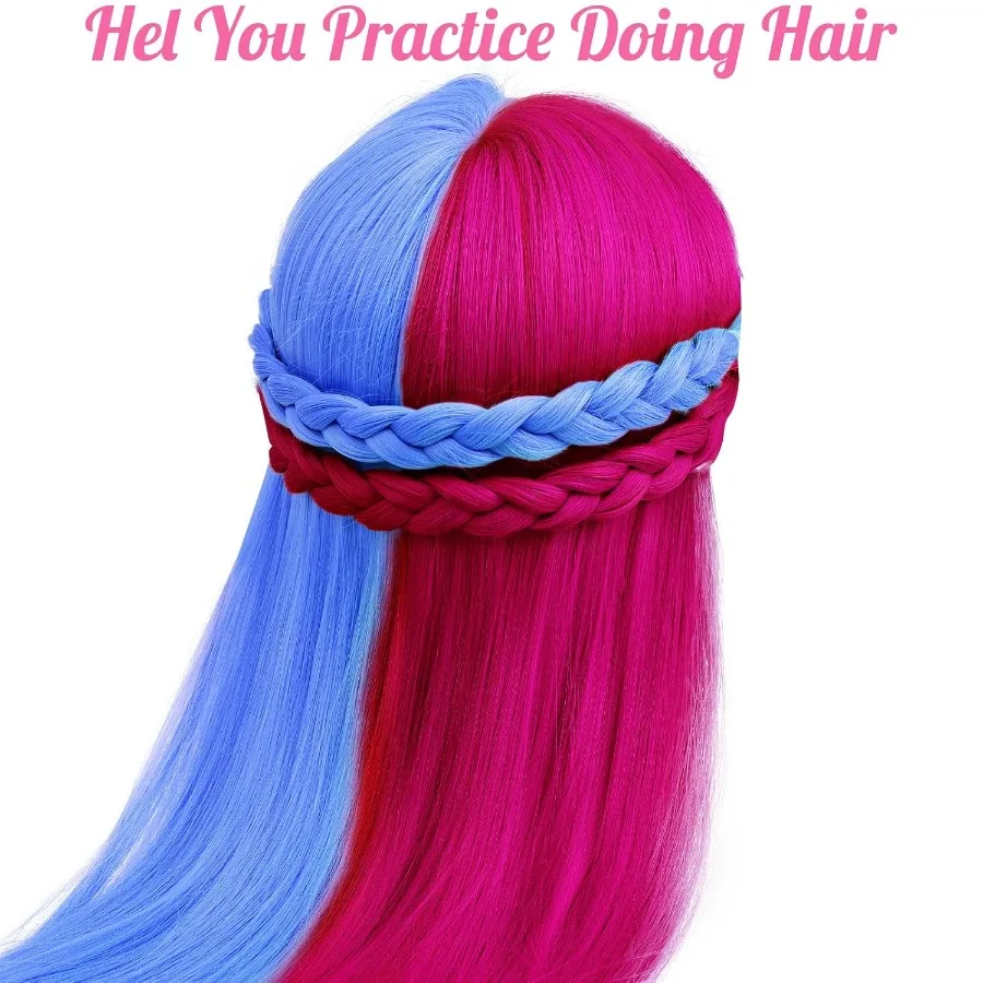 رأس عارضة أزياء مع 60 شعر بشري حقيقي لتدريب التجميل: 26 رأس دمية مع حامل طاولة مثالي لممارسة تصفيف الشعر