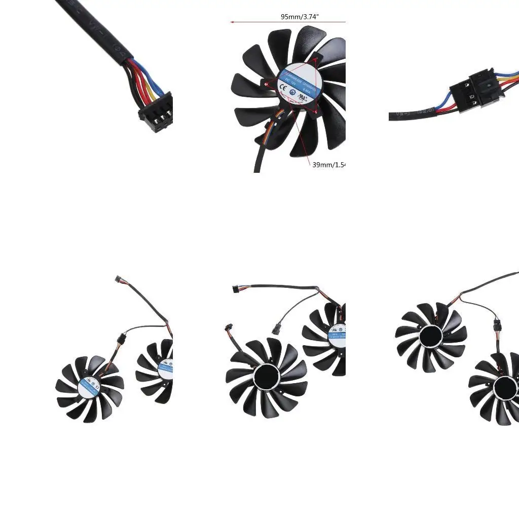 

652F 95 мм для Radeon RX 5700 XT VGA FAN FANCARD Охлаждение 4PIN 12V 0,45A