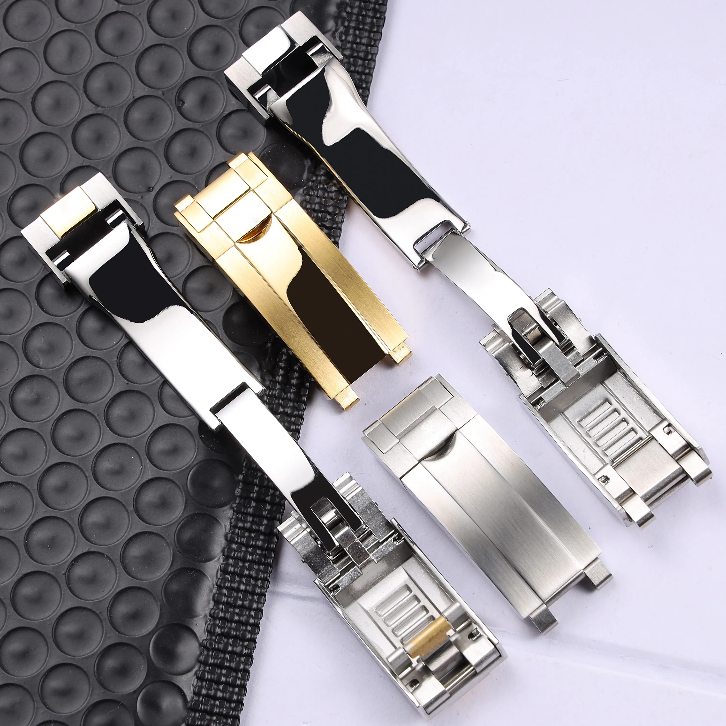 Watch Band Glidelock Clasp For Rolex DAYTONA SUBMARINER GMT Yacht-Master Fine-tuning Pull Button Buckle 9mm*9mm