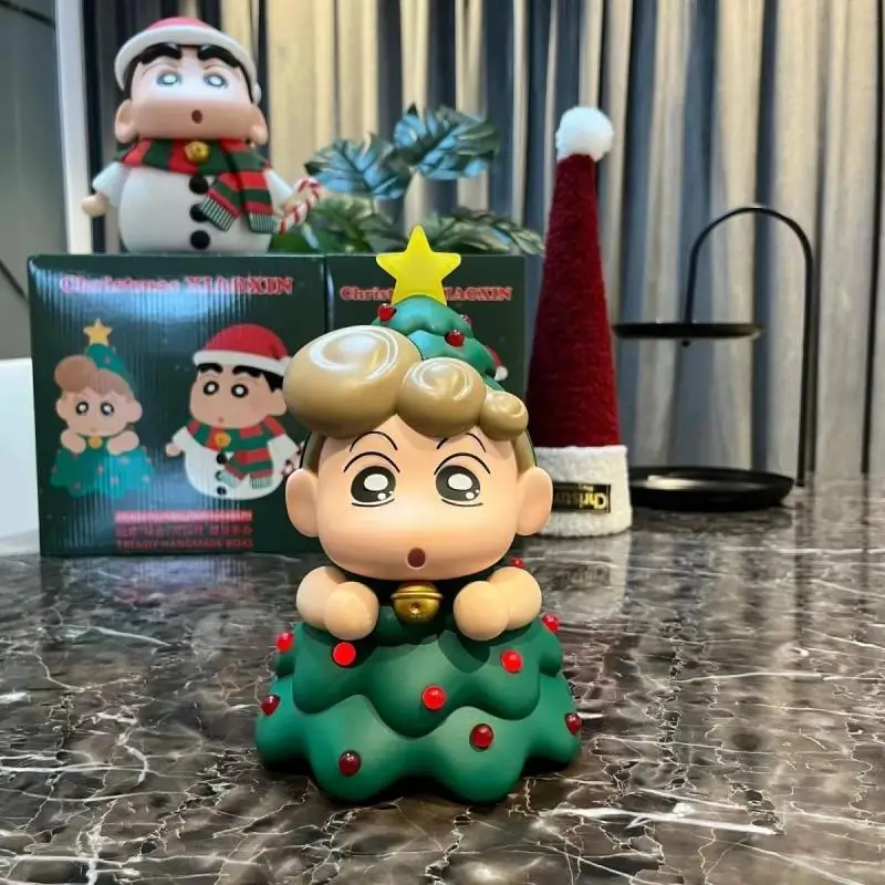 Anime Crayon Shin-Chanss Christmas Snowman Christmas Tree Shin-Chan Himawari Figures Cute Doll Decoration Toy Birthday Gifts view 2
