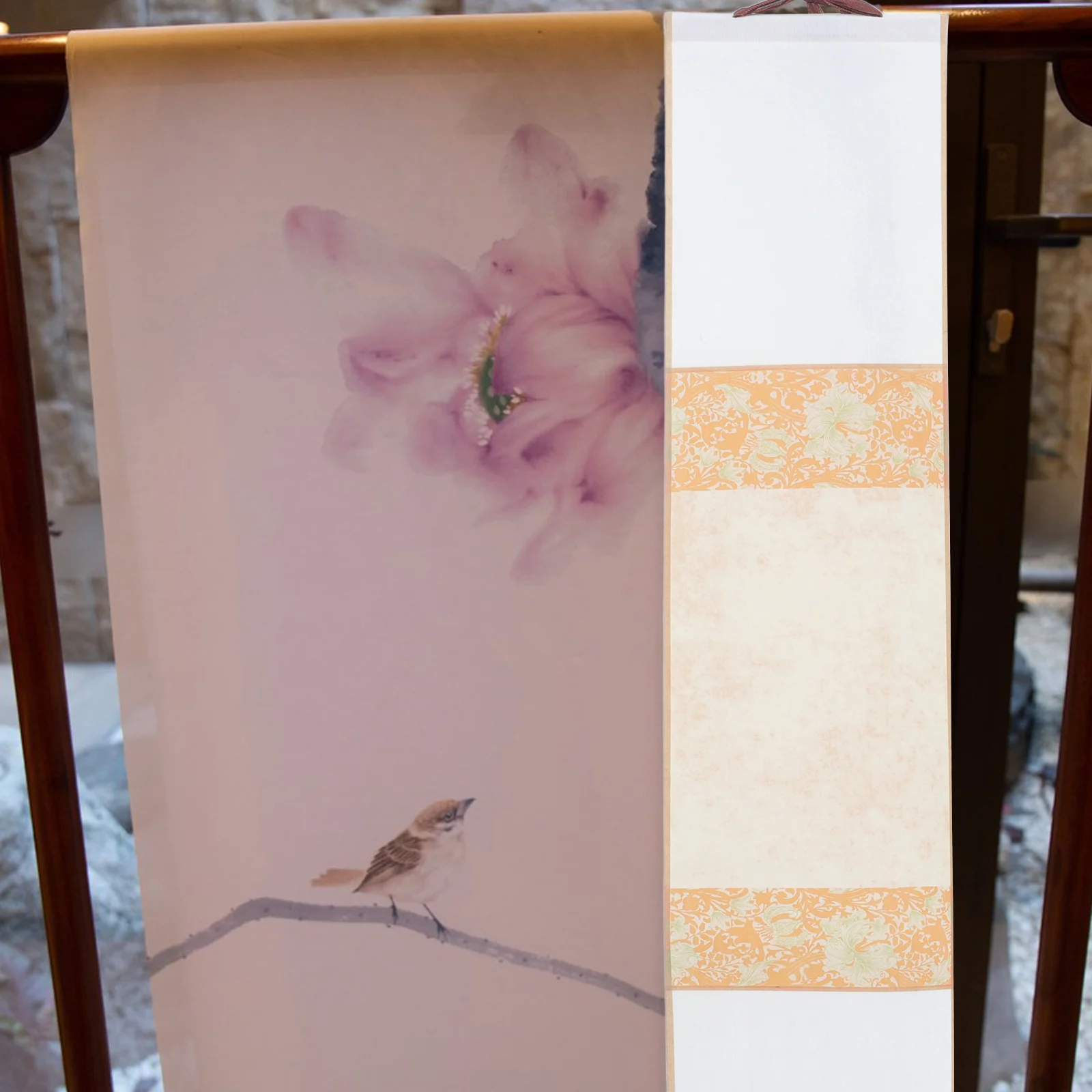 

2Pcs Chinese Calligraphy Scrolls Blank Rice Paper Semi-Processed Xuan Paper for Painting Writing Hanging Wall Scroll Art Display