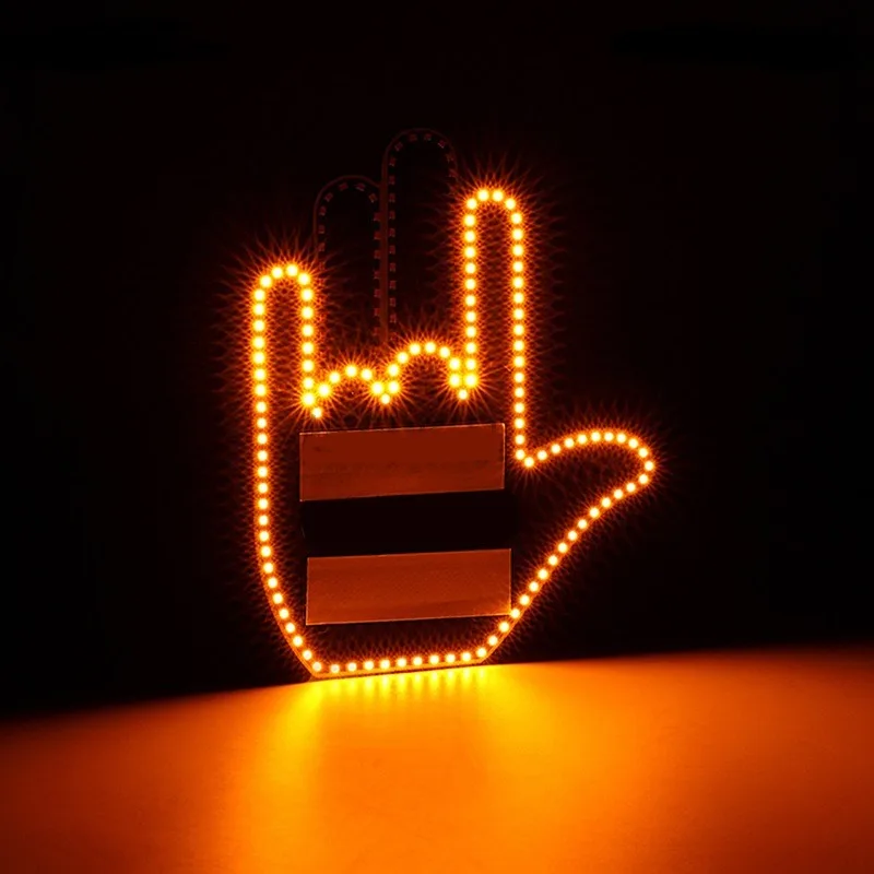 Car Finger Light with Remote Control Three Models Cool Funny Car Interior Light Road Rage Signs Middle Finger Gesture Light