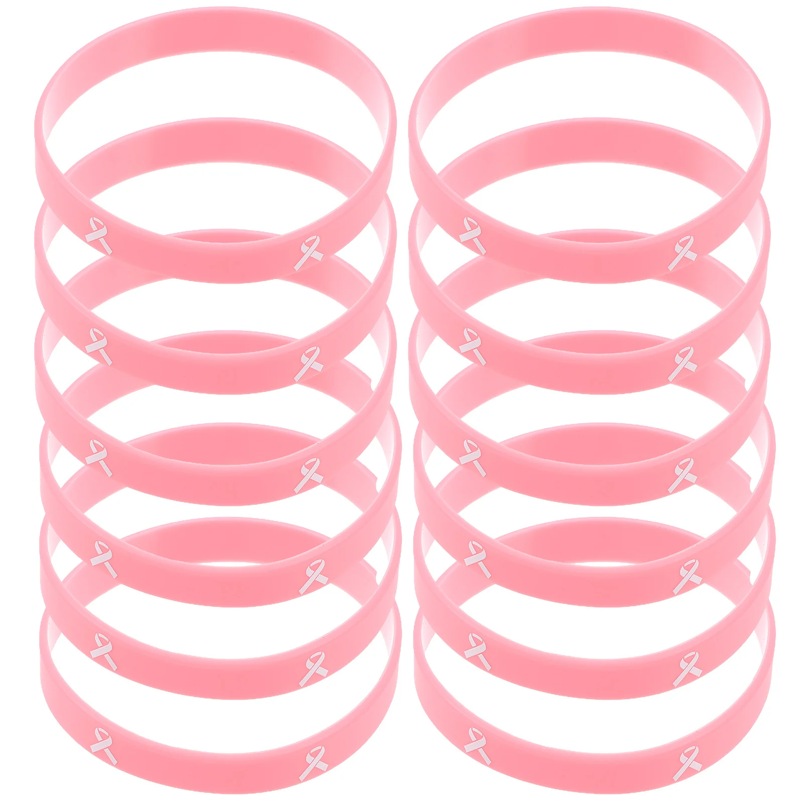 

20pcs Elastic Silicone Bracelets Stylish Breast Cancer Bangle Hand Bracelet Breast Cancer Awareness Bracelets
