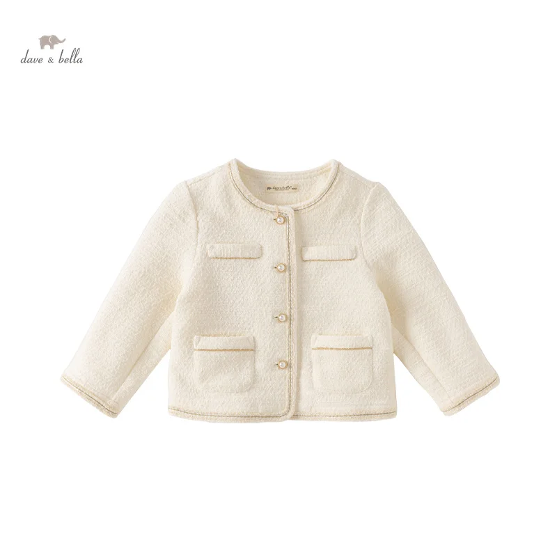 

Dave Bella Children Girl's 2024 Spring New Fashion Casual Classy Noble Cardigan Knit Overcoat Princess Outdoor Party DB1248702