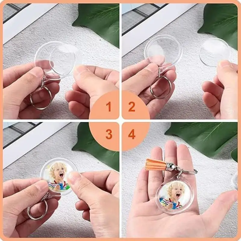 

50pcs Blank Photo Frame Keychain Delicate Phone Charm Decoration for Bags Wallet