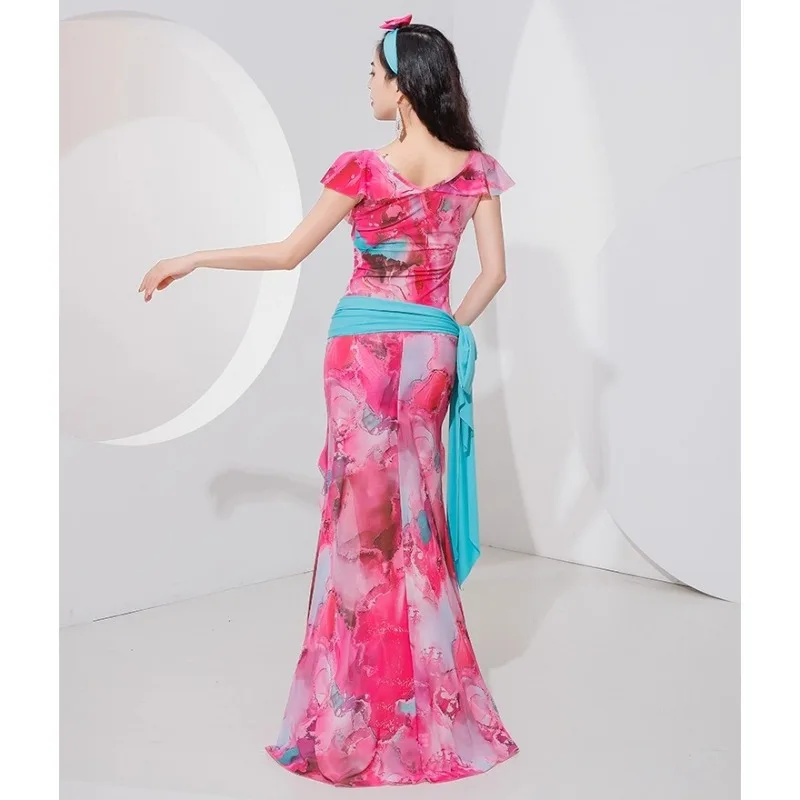 Customized Belly Dance Dress 2025 New Printed Shaabi Baladi Cute Robe Practice Outfit Bellydance Costume Indian Clothes Women