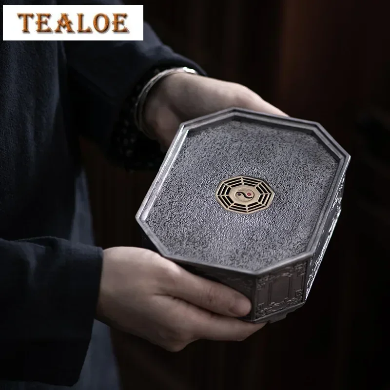 

Pure Tin Old Pot Tray Retro Japanese Style Kung Fu Tea Set Dry Pour Tea Tray Pot Mat Water Storage Tea Table Trays Serving Tray