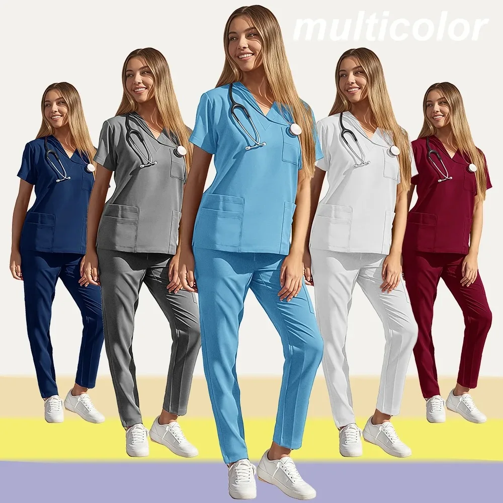 doctors-and-nurses-uniforms-multi-coloured-hand-washing-gowns-for-men-and-women-with-the-same-type-of-quick-drying-overalls-set