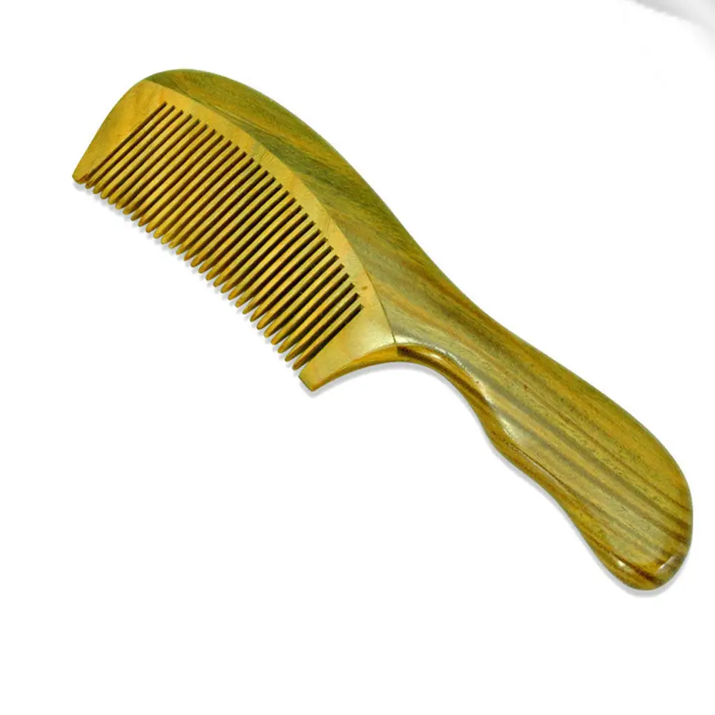 Natural Green Sandalwood Hair Comb for Detangling, Scalp Massage & Blood Circulation – Aromatherapy Gift