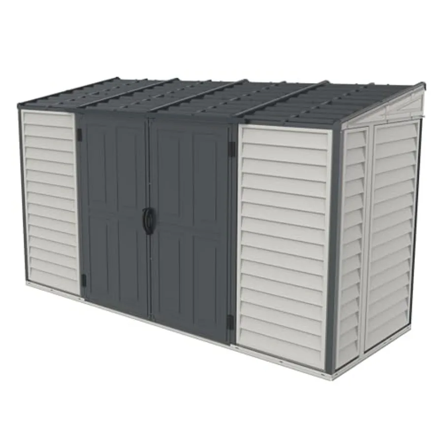SideMate Plus Pro 10x4 Vinyl Outdoor Storage Shed with Double Doors