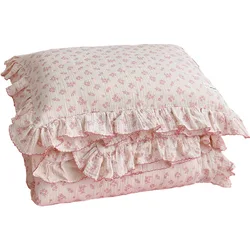 Korean Vintage Floral Printed Ruffled Cotton Baby Duvet Cover Kids Children Infant Cot Crib Duvet Covers Quilt Cover Bedding