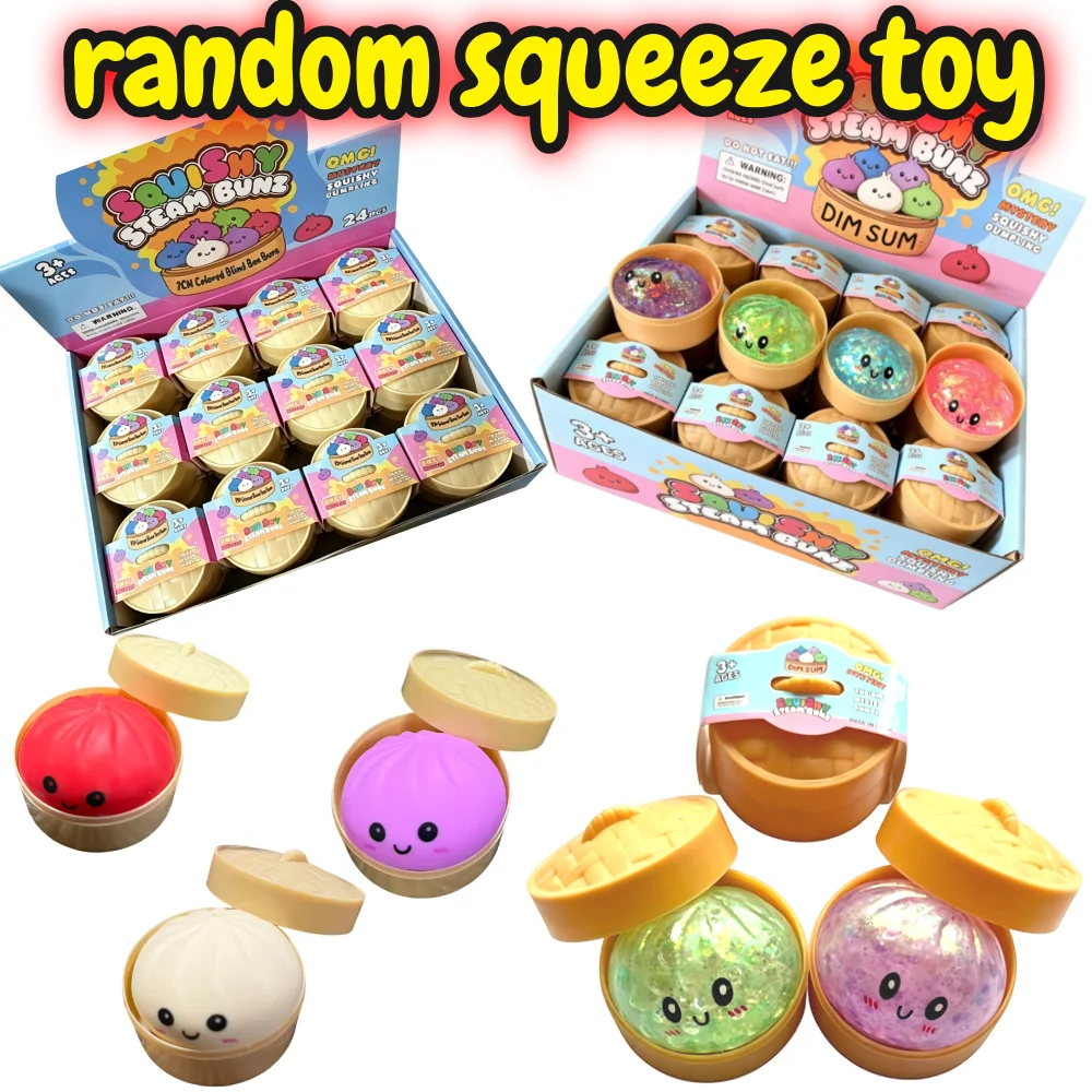 Neuer Glitzer-Dumpling: Glitzer-Dumpling Squishy mit Box – Sensorisches Quetschspielzeug zur Stresslinderung