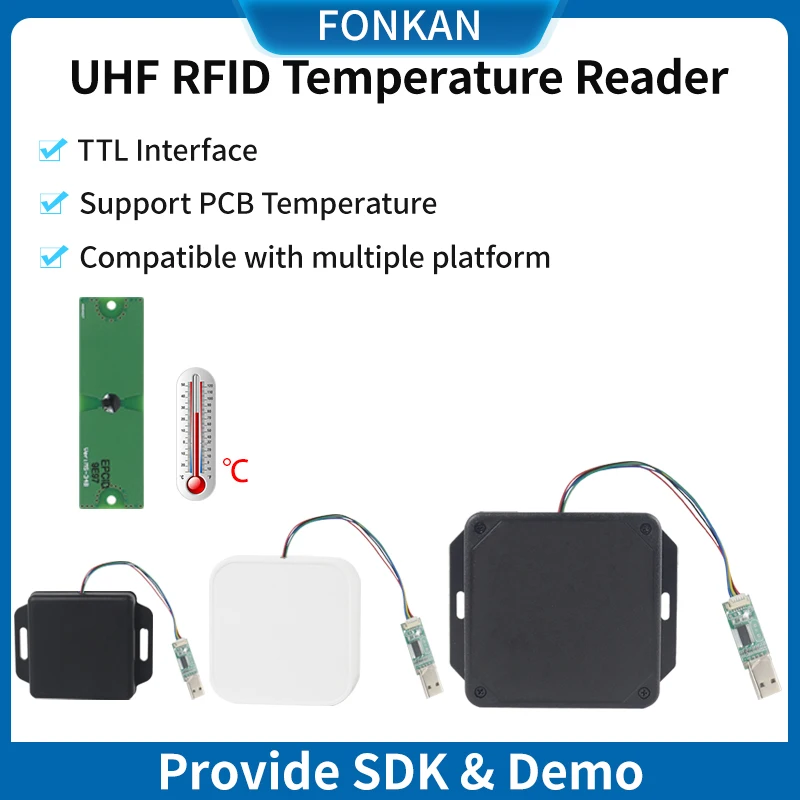

Пассивный считыватель UHF RFID-метки ISO18000-6C RFID PCB считыватель температурных тегов RFID UHF 860 МГц 960 МГц с SDK и демонстрацией