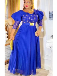 Plus Size African Party Dresses for Women 2026 New Fashion Dashiki Ankara Wedding Evening Gown Elegant Turkey Muslim Maxi Dress
