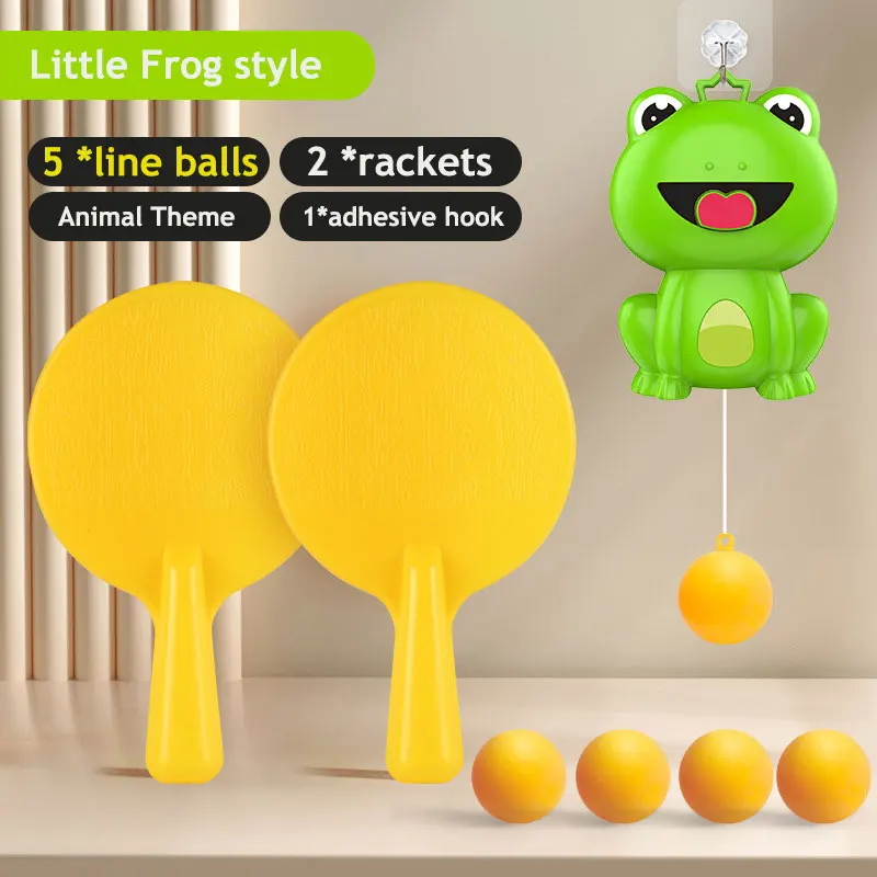 Kit deportivo de Ping Pong con suspensión de rana, tenis de mesa, jugador de entrenamiento en casa interior, juguete interactivo, juego de pelota, actividad entre padres e hijos