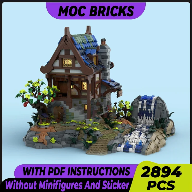 

Medieval Street View Model Moc Building Bricks Medieval Blacksmith Technology Modular Blocks Gift Christmas Toy DIY Set Assembly