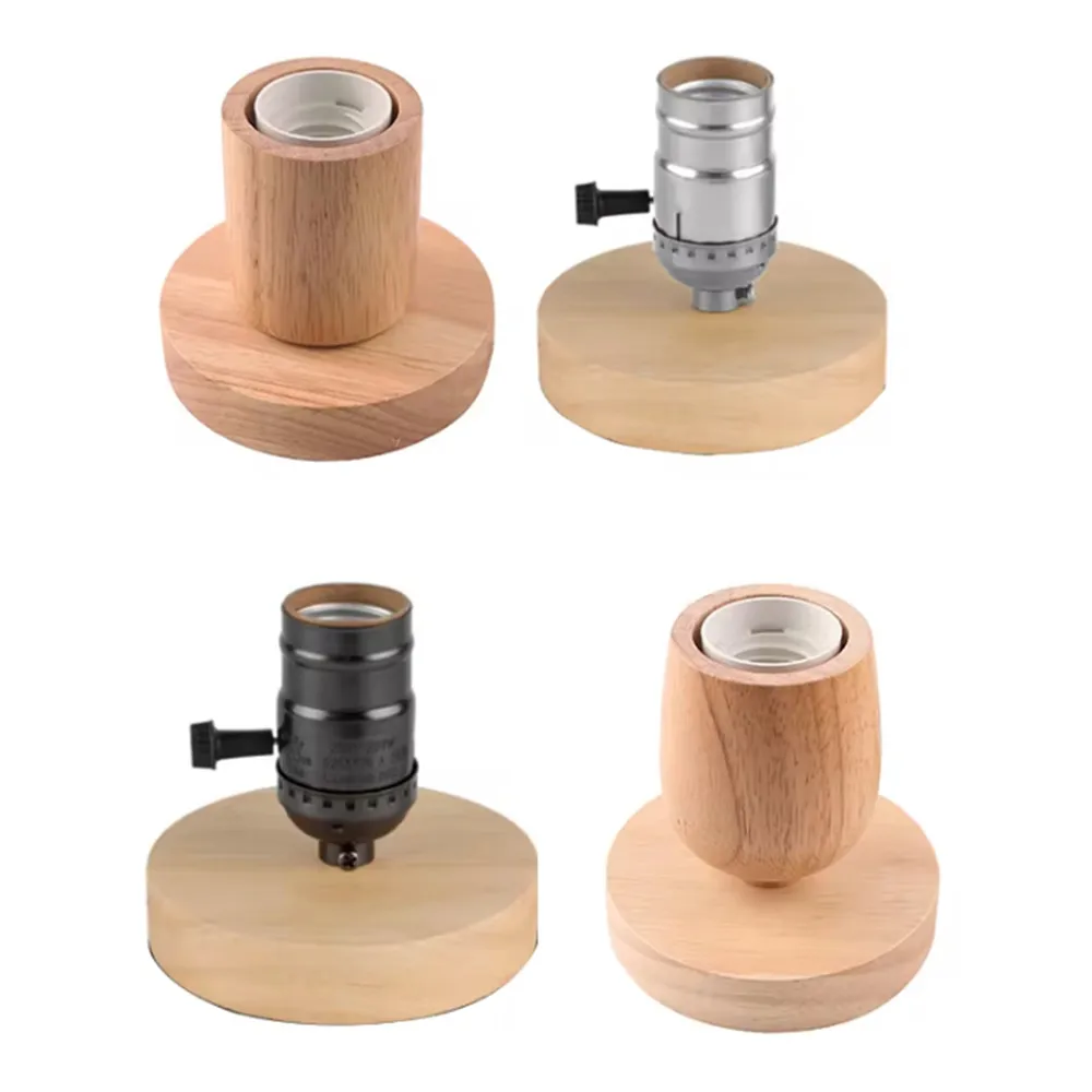 Wood Table Lamp Base, High quality Round 100mm 120mm 150mm Solid Wood Display Lamp Base Light Parts Stand for DIY Table Lamp