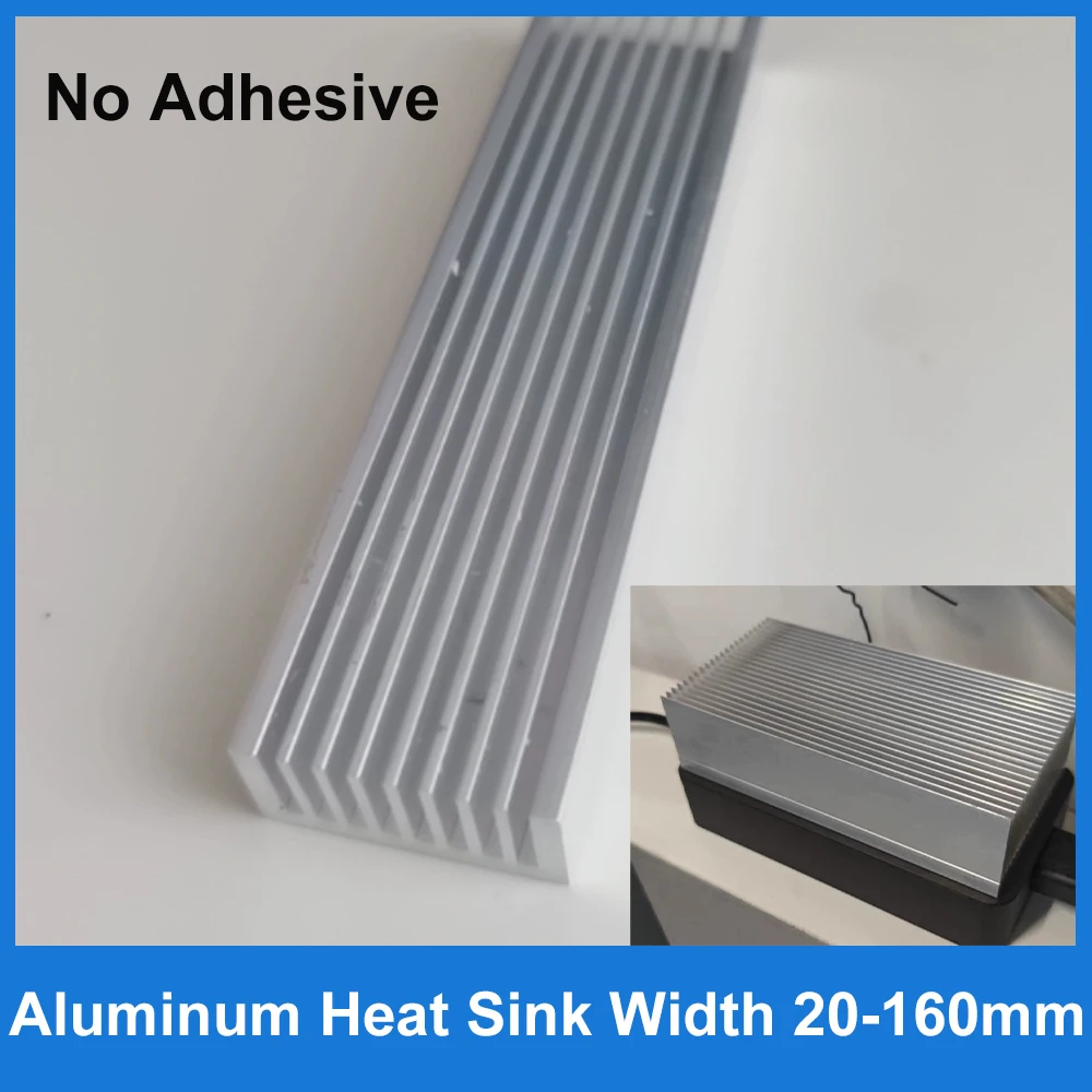 1pcs No Adhesive Heat Sink Width 20-160mm Aluminum Profile Cooling Cooler Motherboard Electronic Chip Wait Heat Dissipation