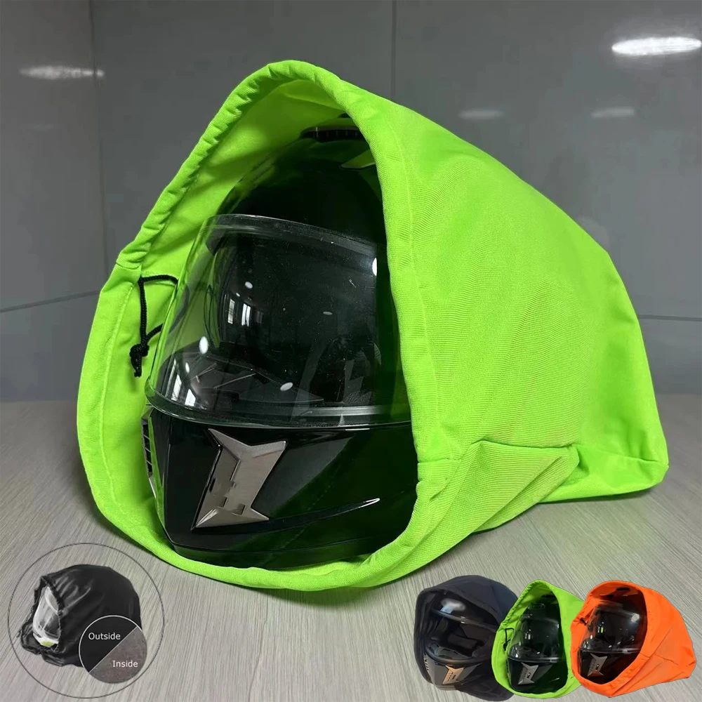 Borsa per casco da motociclista morbida e liscia, tasca in peluche a corda singola per scooter, ciclomotore, coperchio per mezzo casco completo, borsa protettiva per il trasporto