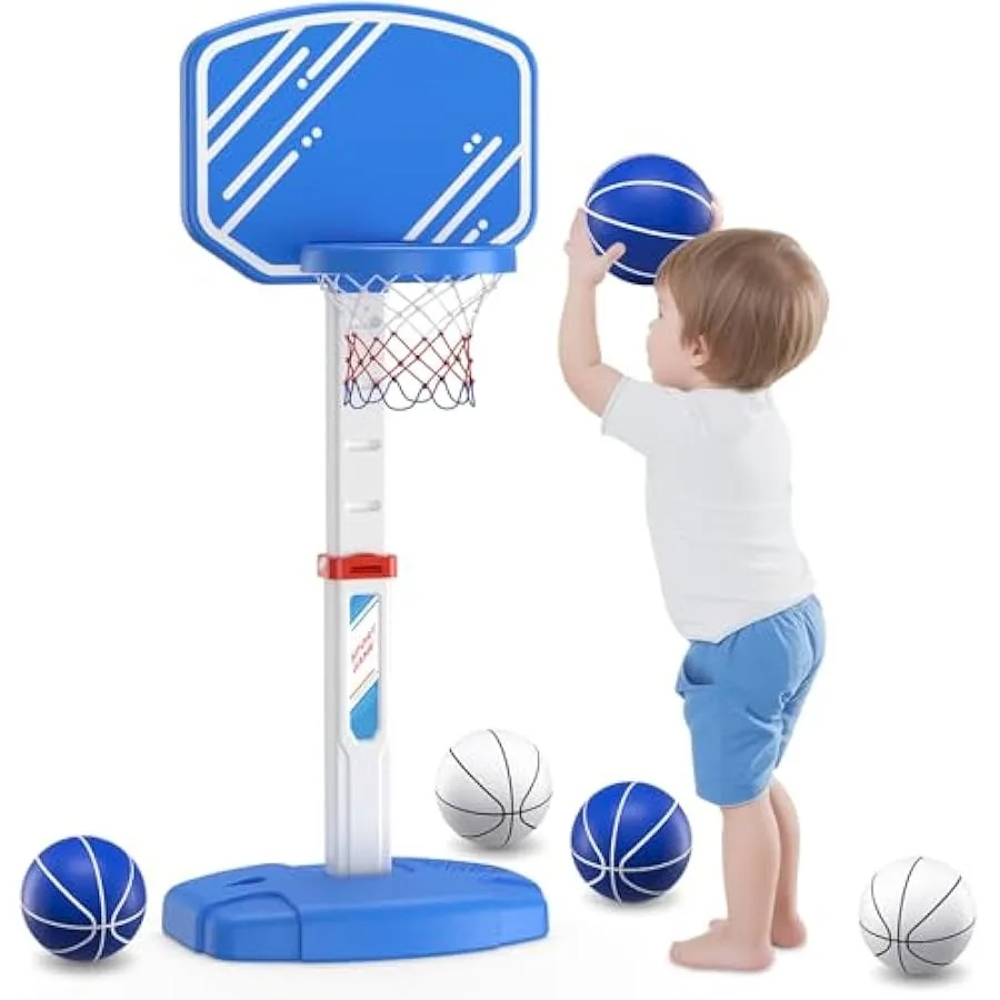 Argola de basquete ajustável para crianças, cesta de basquete com bolas, mini gol de basquete, brinquedos esportivos, natal bi