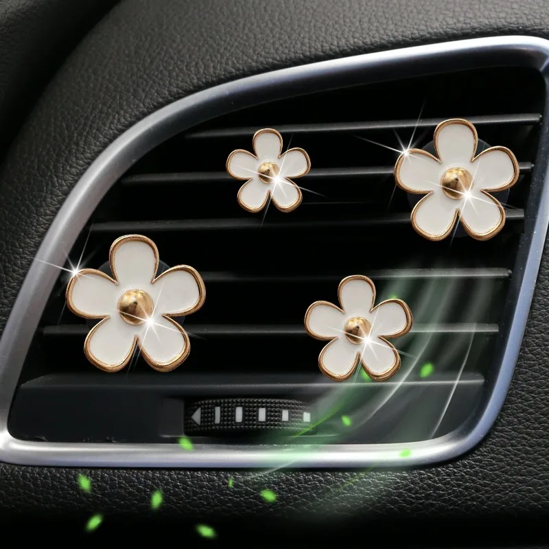 Chrysanthemum car perfume jewelry alloy Daisy five flower car outlet perfume decorative clip