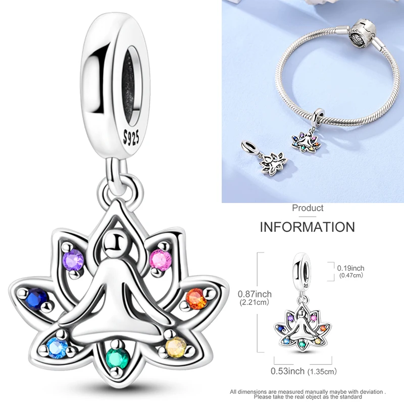 925 Sterling Silber Bunte CZ-Charm-Perlen Herz Baum des Lebens Elefant Hamsa Pfote Sonne Mond für DIY Armband Halskette Geschenk – Detail 27