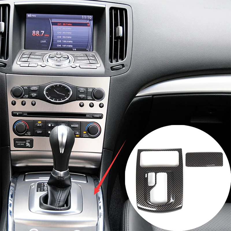 For 2007-2013 Infiniti G25 G35 G37 Car Center Console Gear Shift Panel Decoration Cover Trim Sticker Accessories