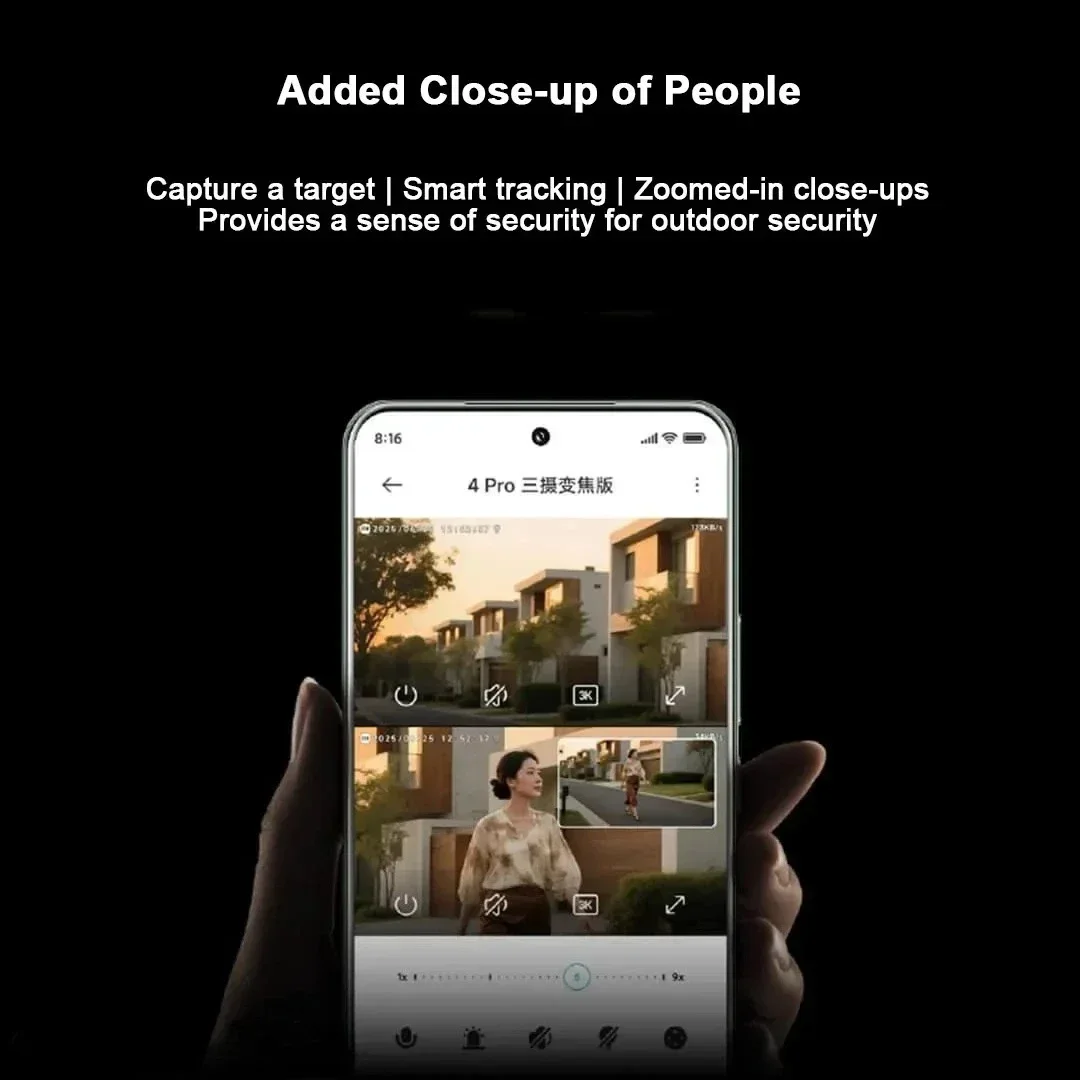 

Xiaomi Smart Outdoor Camera 4 Pro Zoom - 3x5MP 3K, 9x Hybrid Zoom, Vehicle Monitoring