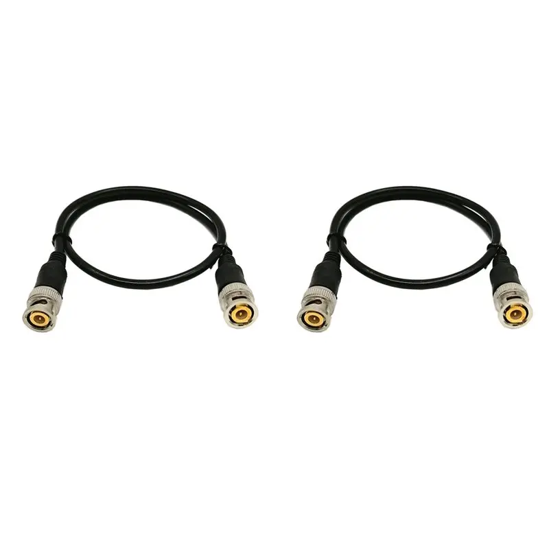 DT24 BNC for Jumper Q9 HD Monitor Video Cable, Double-Head 0.5M, 2 Core RVV for CCTV Matrix, 2Pcs Black