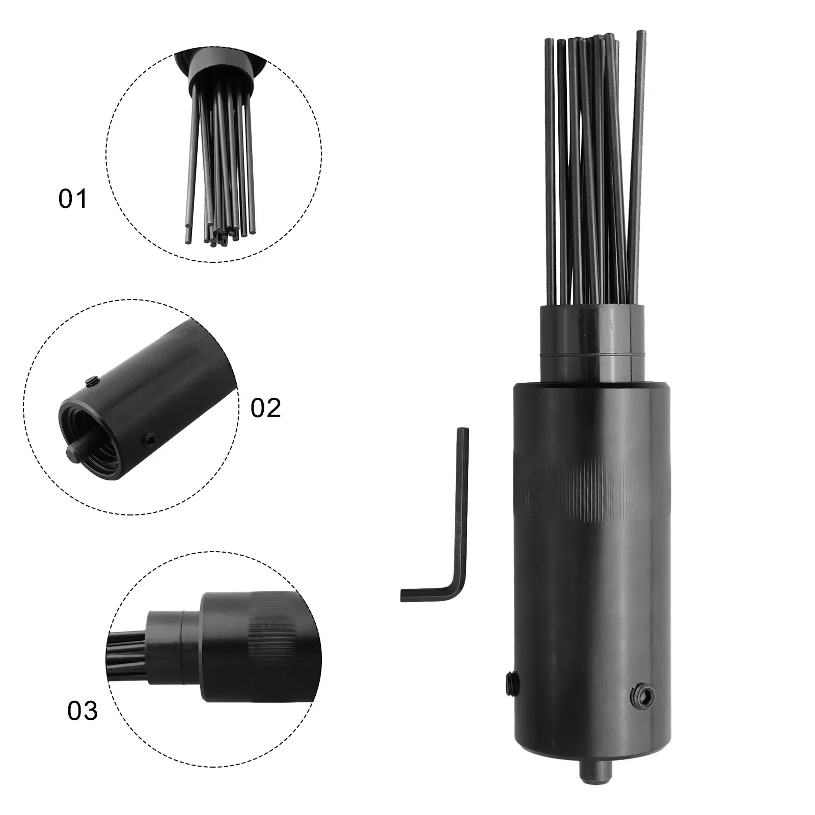 Home Deruster Head Air Tools 19 Needle 225*50mm Black For Pneumatic Air Hammer Tools Rust Removal Rust Removel