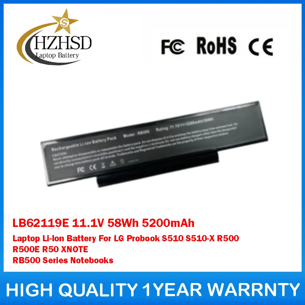 

LB62119E 11.1V 58Wh 5200mAh Laptop Li-Ion Battery For LG Probook S510 S510-X R500 R500E R50 XNOTE RB500 Series Notebooks