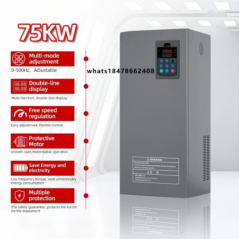 V/F Control VFD 3 Phase 220V 380V 75KW AC Drive Frequency Inverter for Permanent Magnet Synchronous Motor