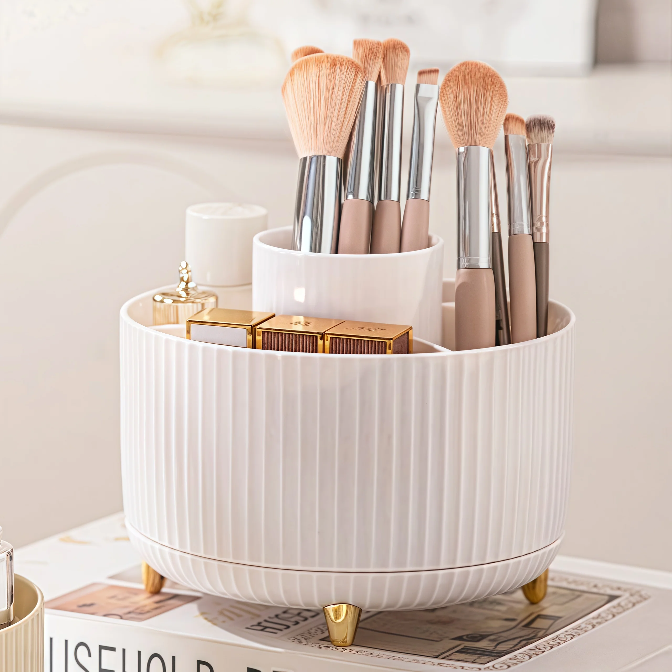 Luxury Skincare Organizer - Легкие роскошные золотые подставки 360° °