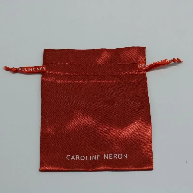 شعار مخصص حقيبة التعبئة والتغليف الساتان عذراء الشعر الملابس تخزين المنزل خرز للمجوهرات كيس التغليف الأحمر 50 قطعة/الوحدة #4