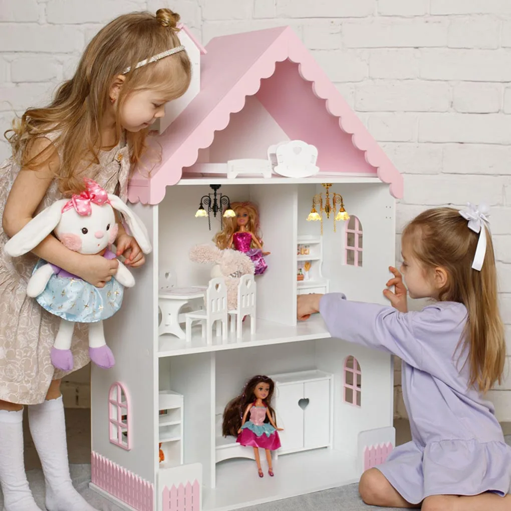 Lámpara LED negra en miniatura: lámpara de techo y lámpara de escritorio para casa de muñecas, decoración de muebles modelo, decoración de casa de muñecas de juguete DIY