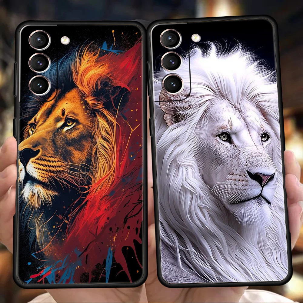 The Lion Case for Samsung Galaxy S24 S23 S22 S20 S21 FE Ultra S24 S23 S10 S10E S9 S8 Plus 5G Silicone Phone Cover Fundas Capas