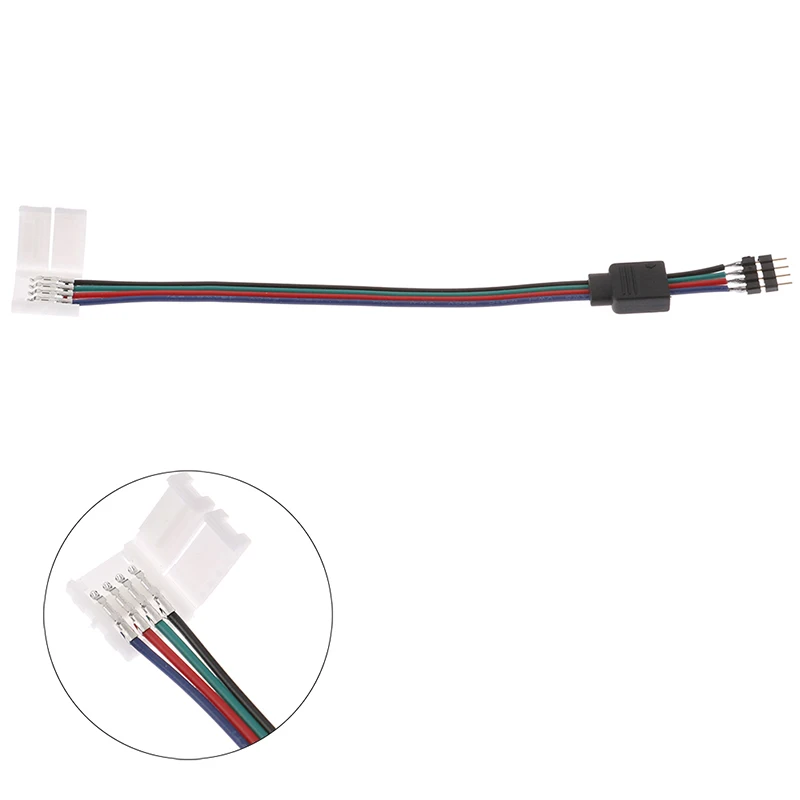 15cm 5050 RGB 4 pin led strip light connectors strip to power adaptor connector