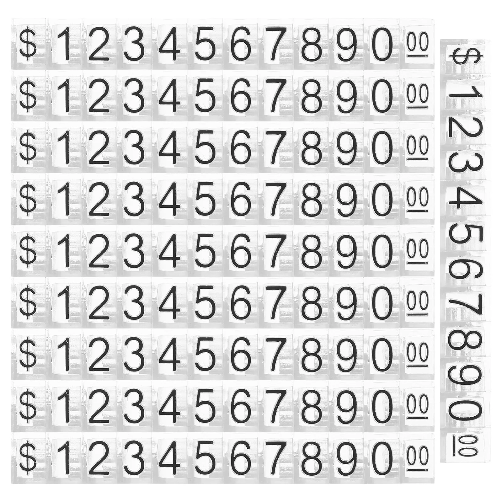 

10 комплектов ювелирных изделий, куб для демонстрации цены, регулируемые мини-цифровые ценники с буквами, розничная стойка для счетчика, знаки на ценах для продавца