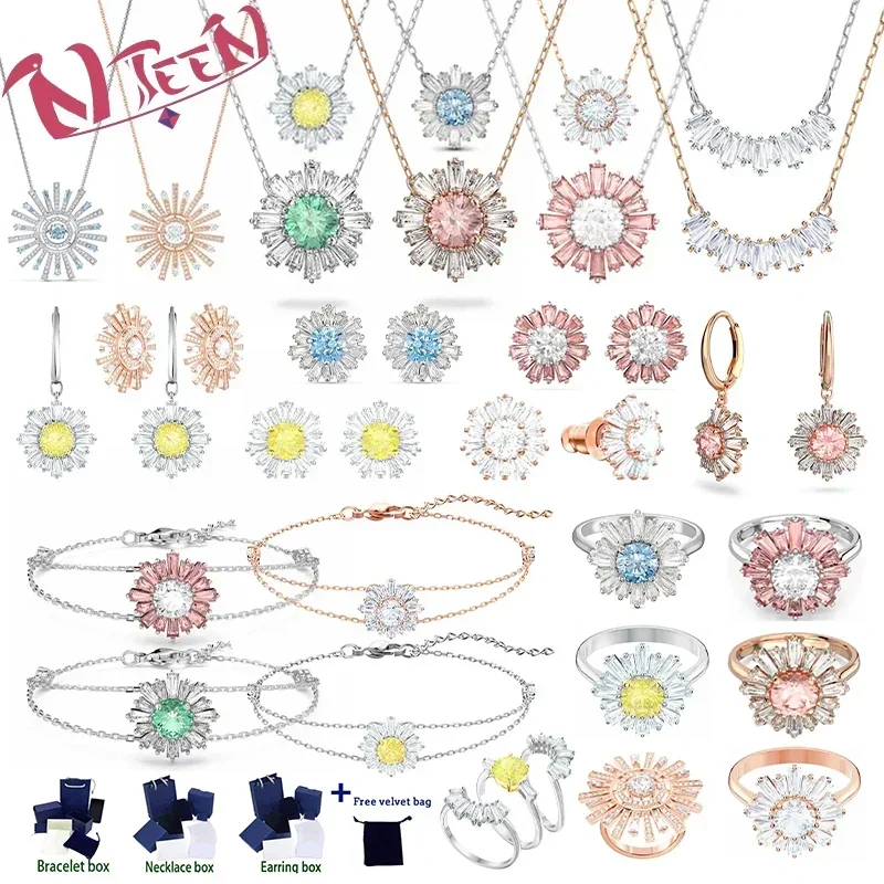 

High-quality Women's Jewelry Set, Idyllia Series Sunflower Shape Set, Suitable for Holiday Gifts, Showing Noble Elegance