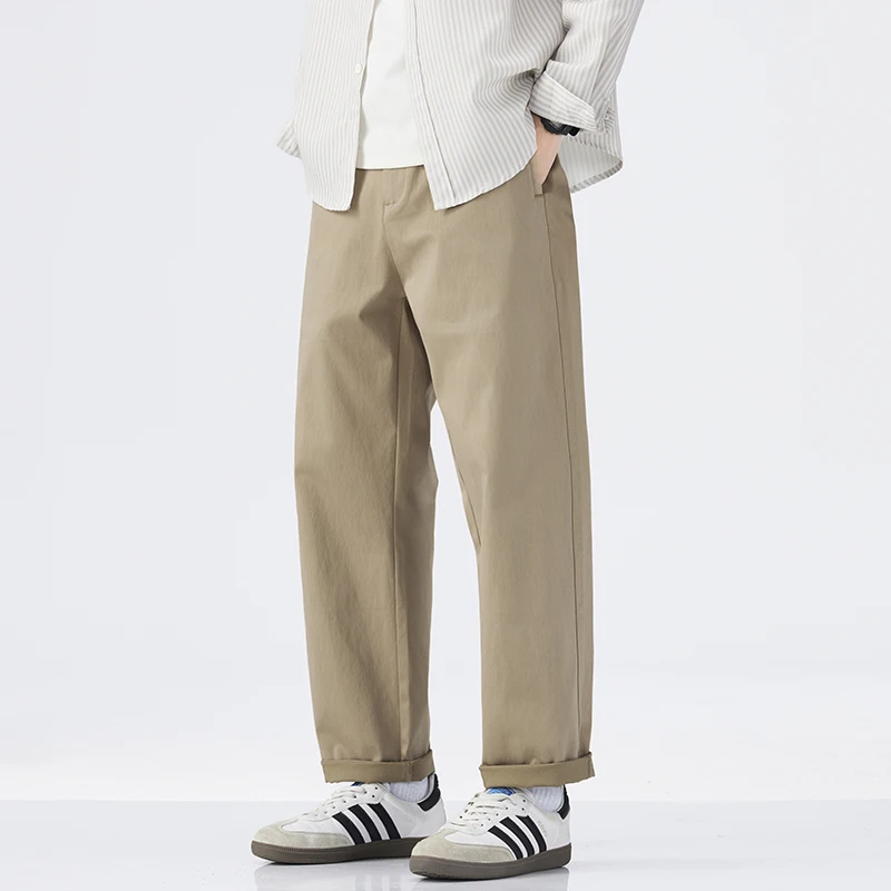 

Autumn Baggy Cotton Linen Pants Men Business Casual Wide Leg Oversize Fashion Trousers Vintage High-Quality Straight Male Pants