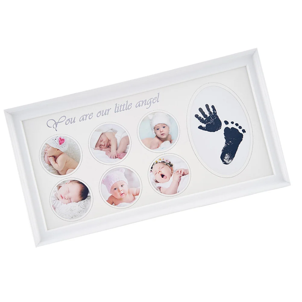 

1Pcs Baby Hand Footprint DIY Inkpad Photo Frame Newborn Memory Keepsake Decorative Gift Newborn Handprint Photo Frame