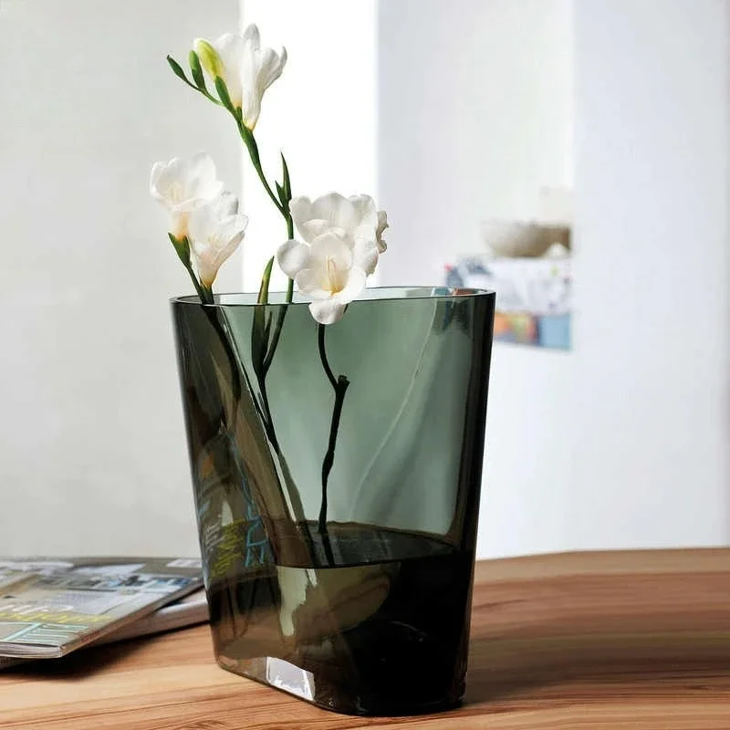 Smoke gray crystal glass living room countertop vase hydroponics code