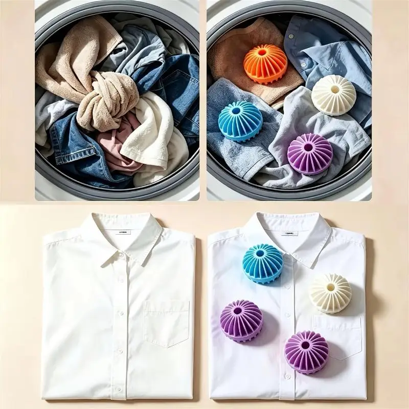 Circular Pure Laundry Cleaning Balls 1/3/6Pcs Anti Winding Washing Machine Gadget For Dirt Removal Anti Knot