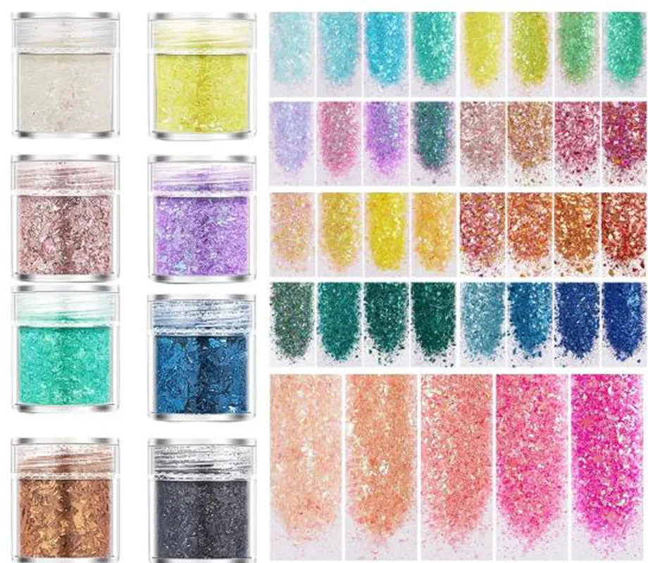 1set Carbon Fiber and Products Have Shiny Metal Surfaces and Different Colors Decorative Materials Foil Shredded for Coloring