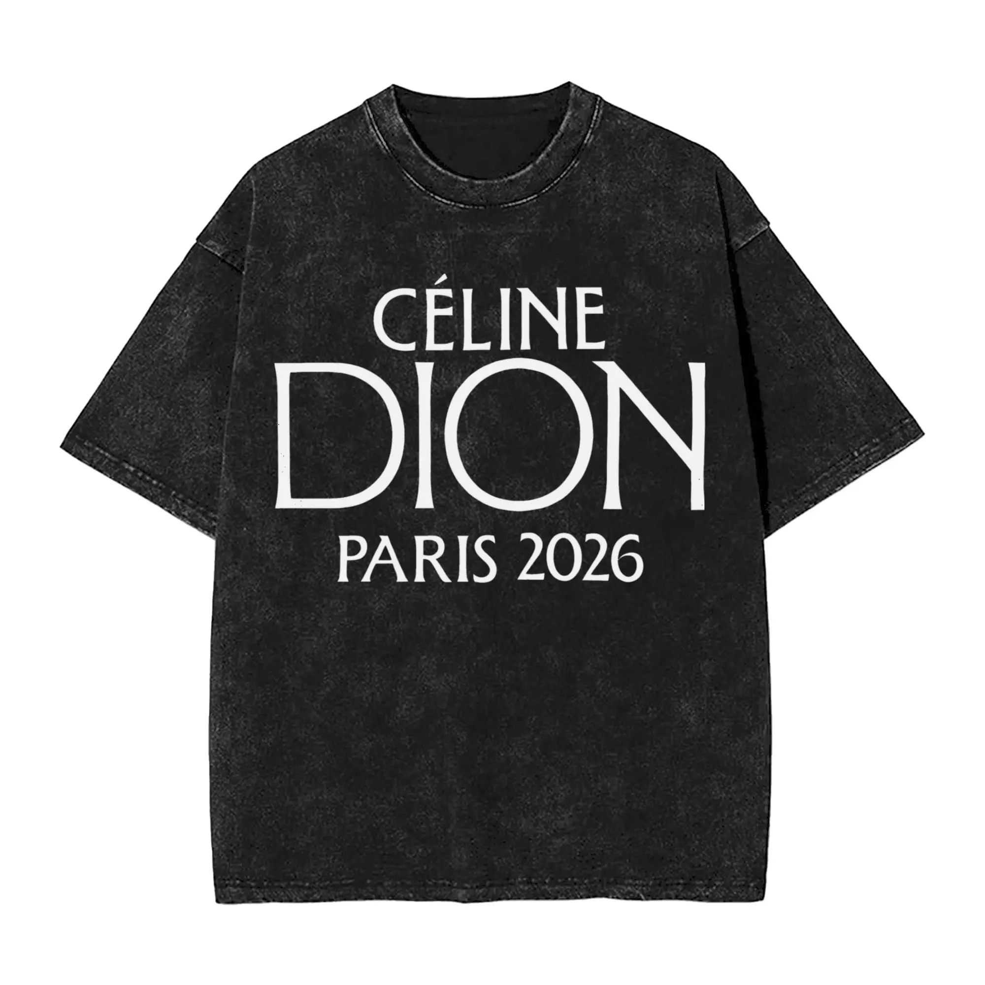 Harajuku Washed Shirts Dions Paris 2026 Fan Tour Accessories Novelty T-Shirts Oversize  Streetwear Cotton Graphic Printed Tees