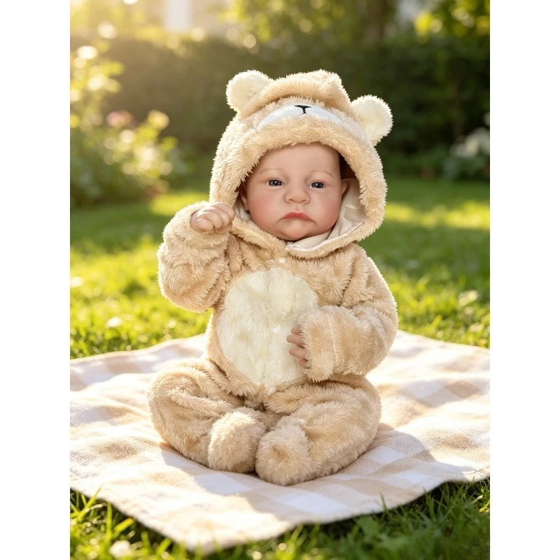 45cm Reborn Doll Awake Levi with Cotton Body or Vinyl Body Painted Hair Newborn Doll