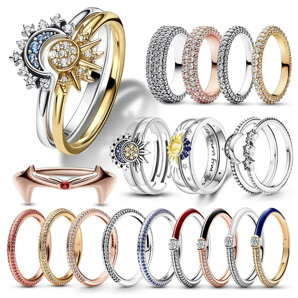 Disney 2024 New Fashion Mickey Mouse Women's Ring Original Valentine's Day Jewelry Gift Couple Ring Jewelry SetsGift Rings image 3